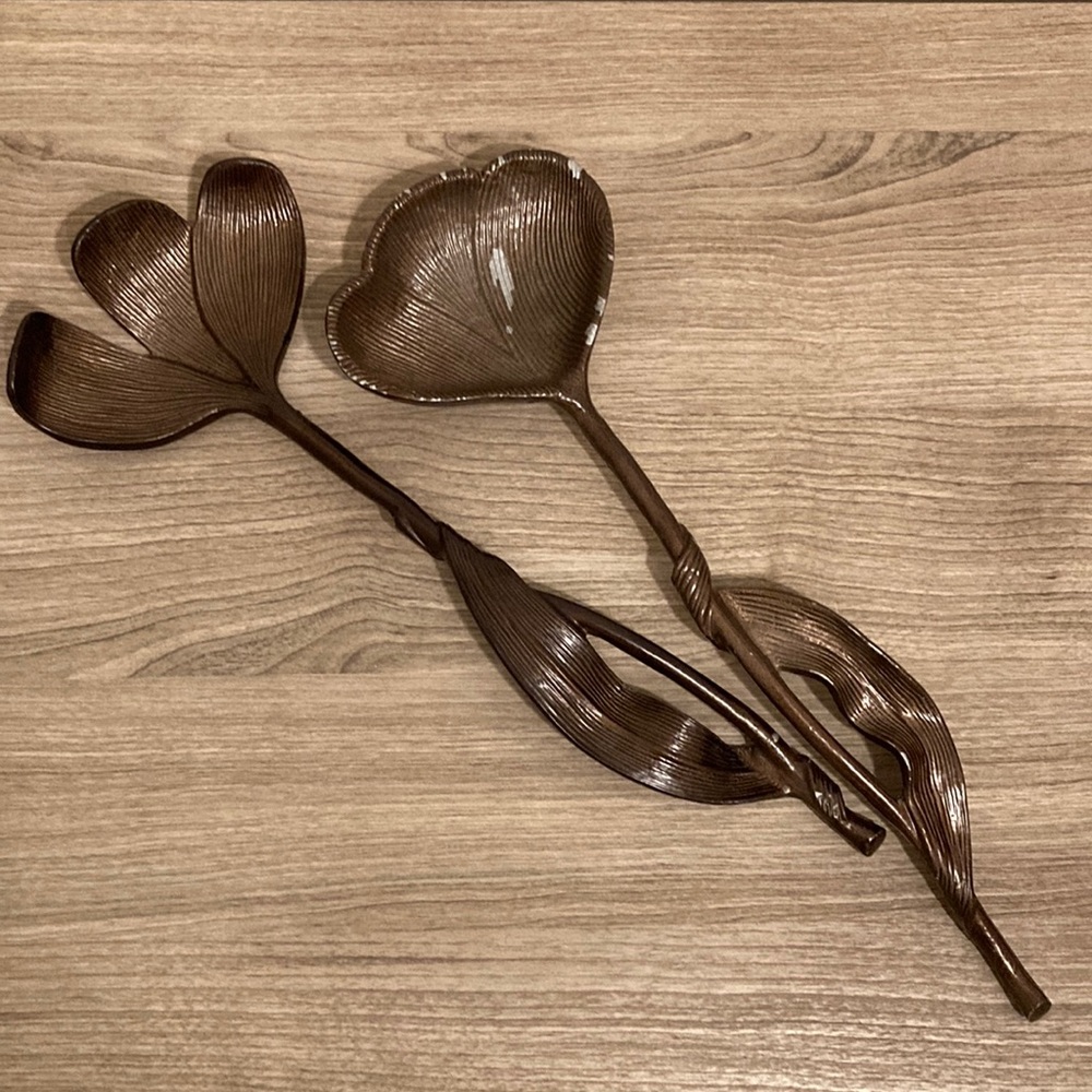 Michael Aram tulip servers brown enamel